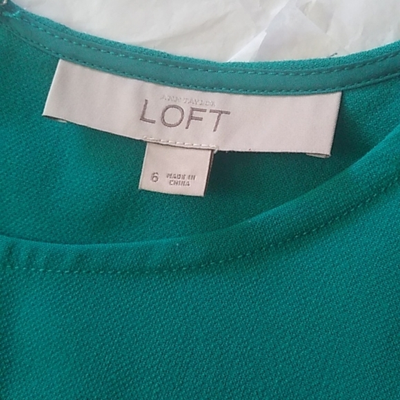 LOFT Sleeveless Sheath Colorblock Dress, Green/Black, size 6 - Picture 6 of 9